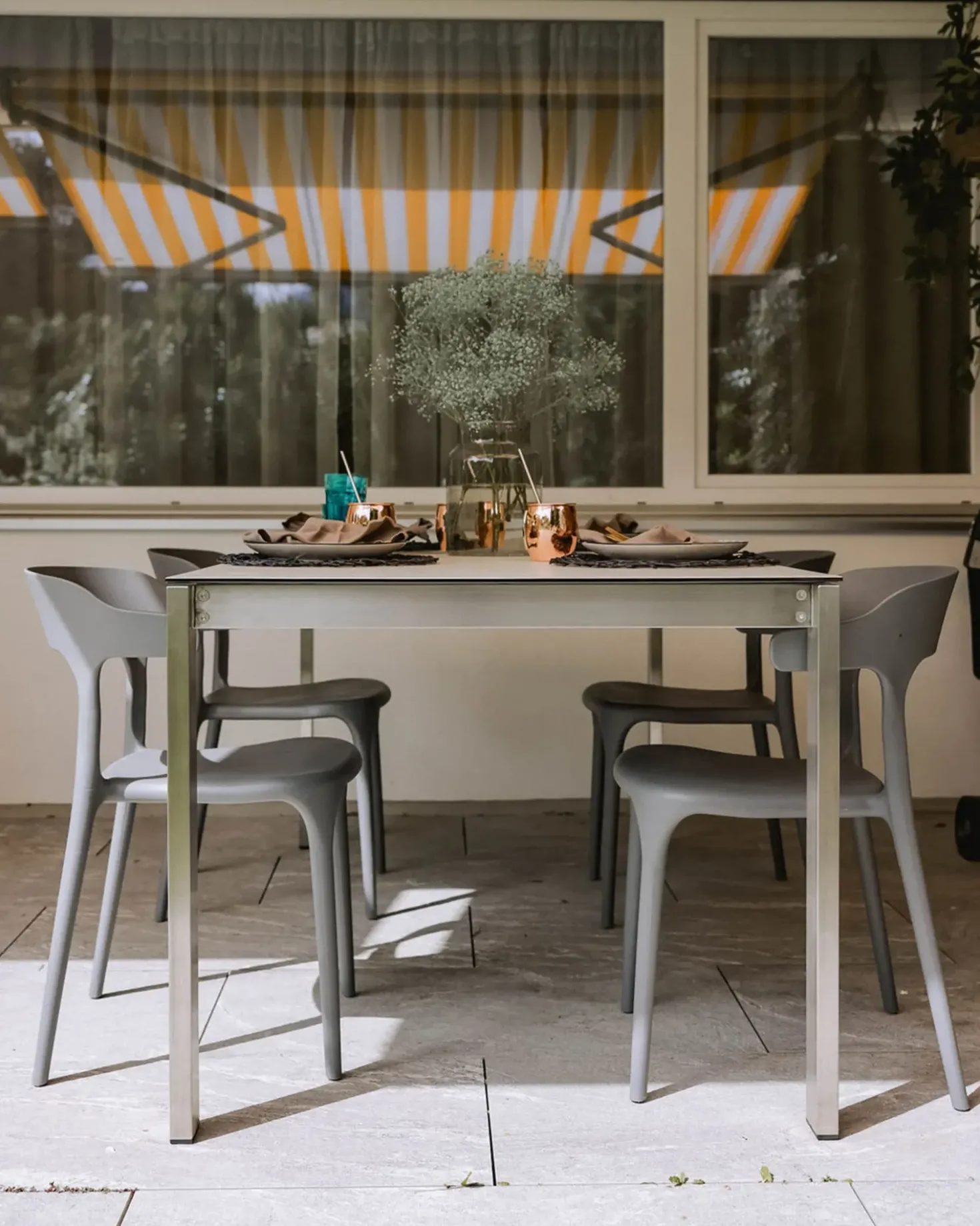 Tavolo da pranzo da giardino COSOLETO 180 cm 90 cm Vetro Bianco