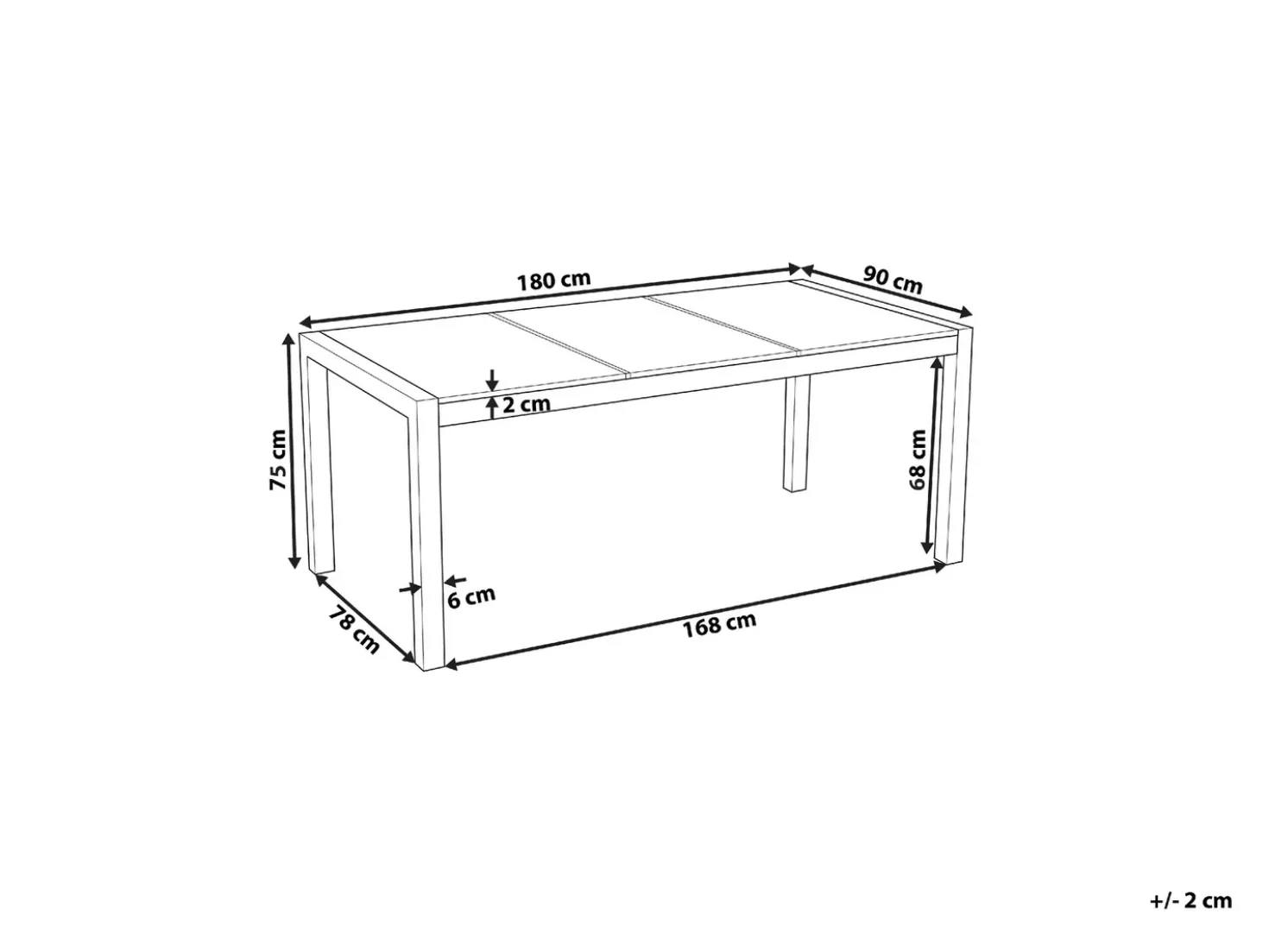 Tavolo da pranzo da giardino COSOLETO 180 cm 90 cm Vetro Bianco