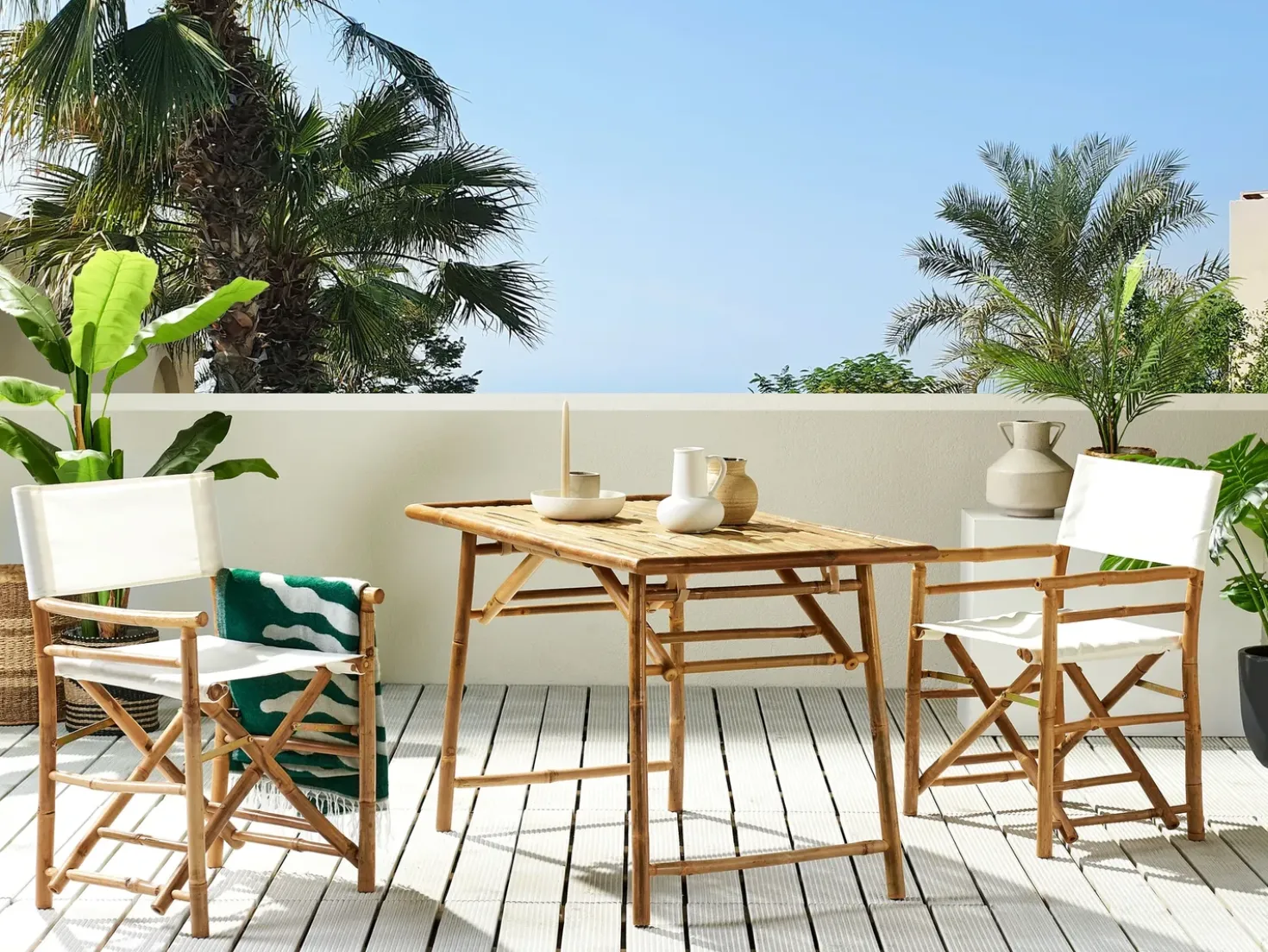Tavolo da pranzo da giardino MOLISE 120 cm 69 cm Bambù Marrone chiaro