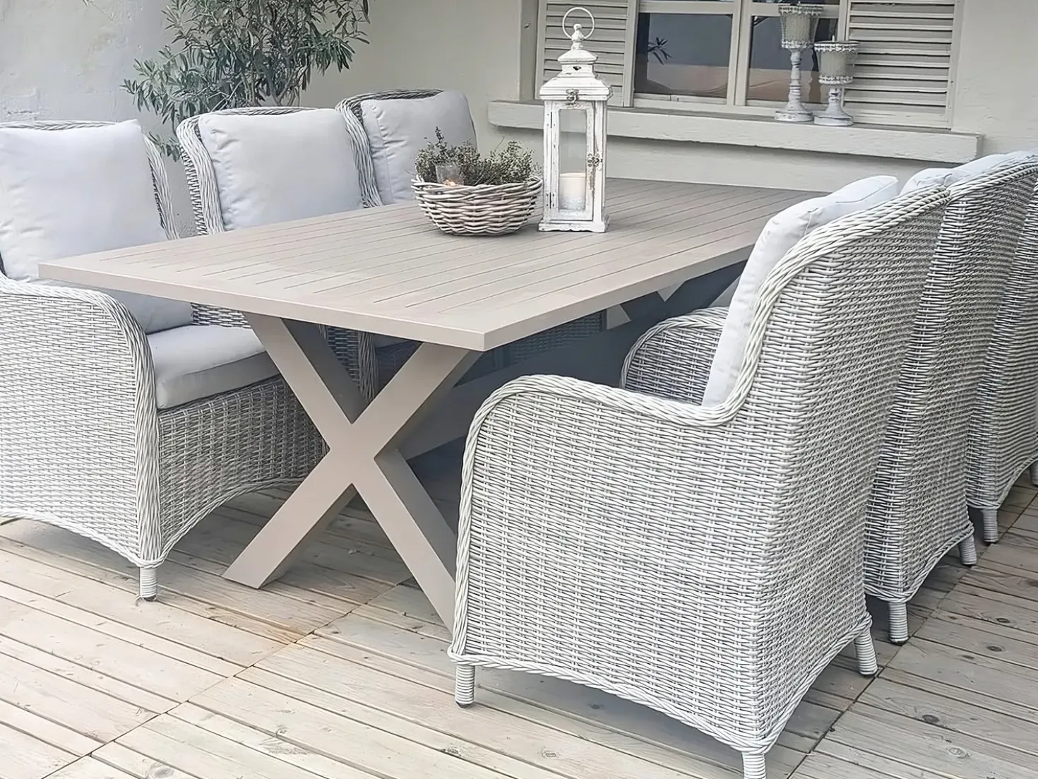 Tavolo da pranzo da giardino CASCAIS 200 cm 105 cm Metallo Tortora