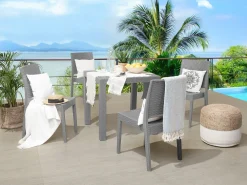Tavolo da pranzo da giardino FOSSANO 80 cm 80 cm Grigio chiaro