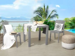 Tavolo da pranzo da giardino FOSSANO 80 cm 80 cm Grigio chiaro