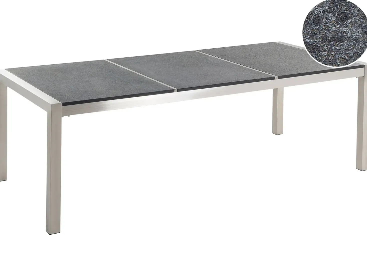 Tavolo da pranzo da giardino GROSSETO 220 cm 100 cm fiammato Granito Grigio grafite