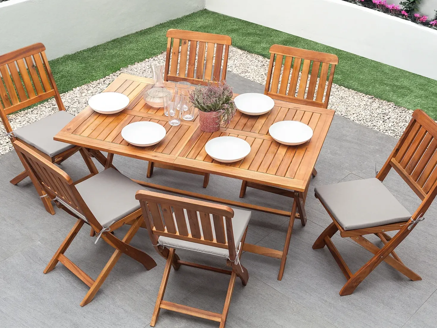 Tavolo da pranzo da giardino CENTO 140 cm 75 cm Legno d'acacia Marrone
