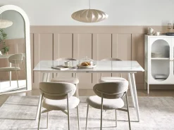 Tavolo da pranzo da giardino RODALLO 160 cm 90 cm Pietra Marmo bianco