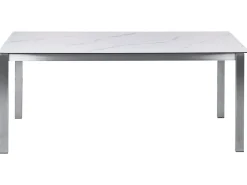 Tavolo da pranzo da giardino COSOLETO 180 cm 90 cm Effetto marmo Vetro Bianco