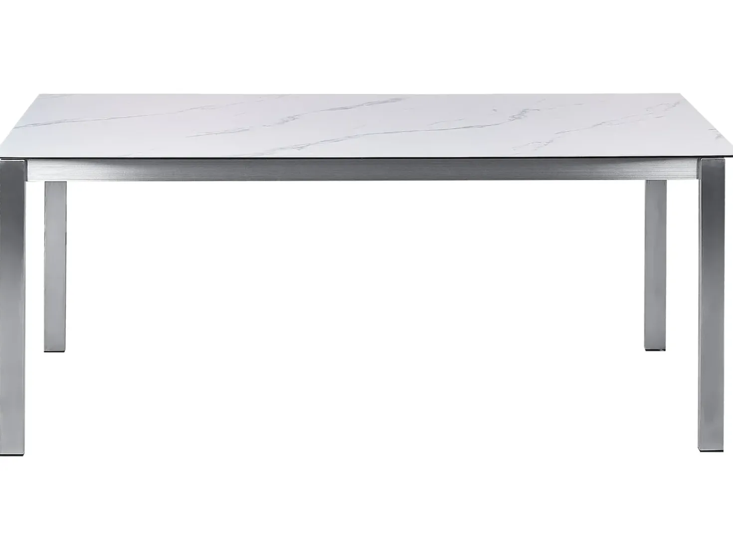 Tavolo da pranzo da giardino COSOLETO 180 cm 90 cm Effetto marmo Vetro Bianco