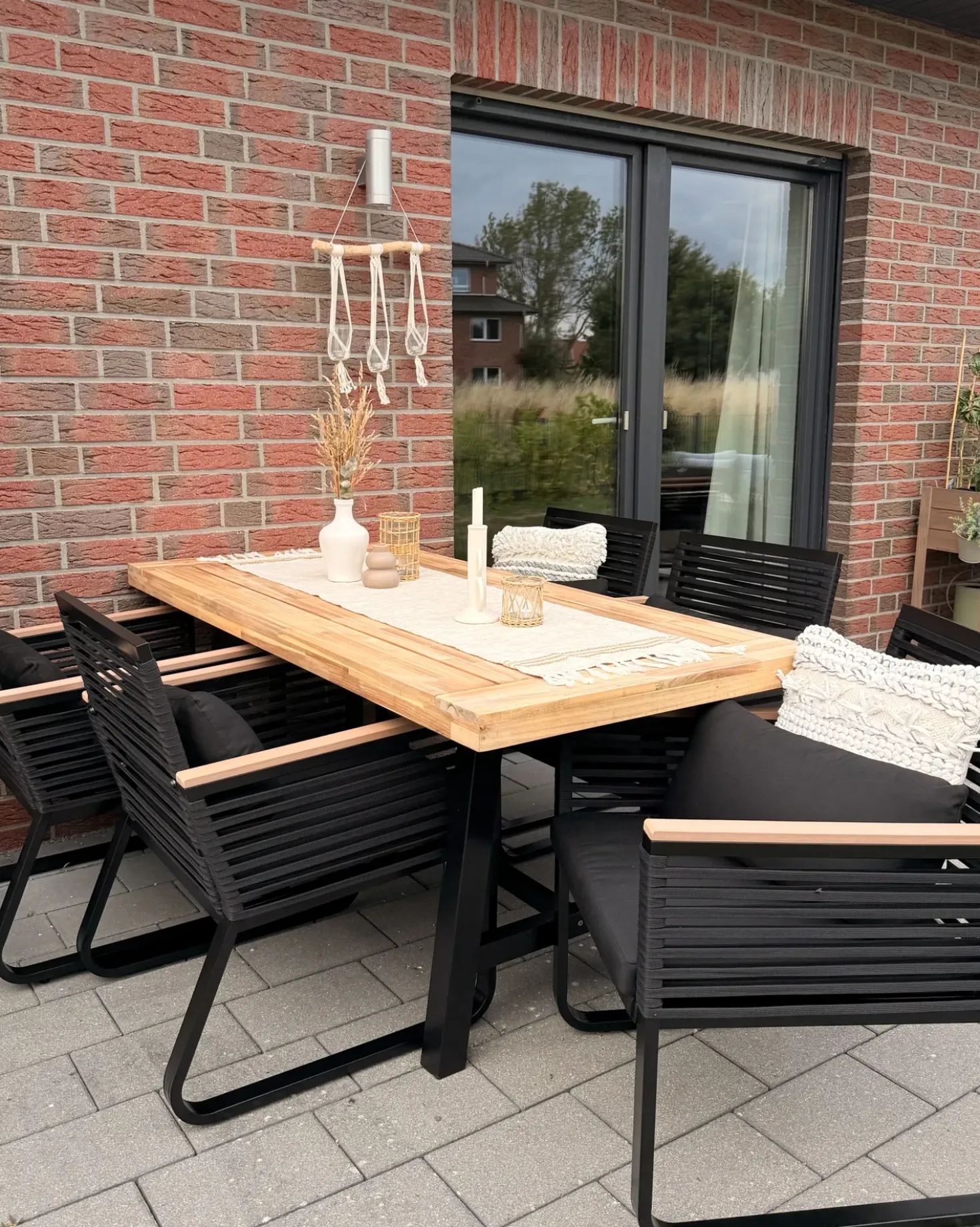 Tavolo da pranzo da giardino SCANIA 170 cm 80 cm Legno d'acacia Nero