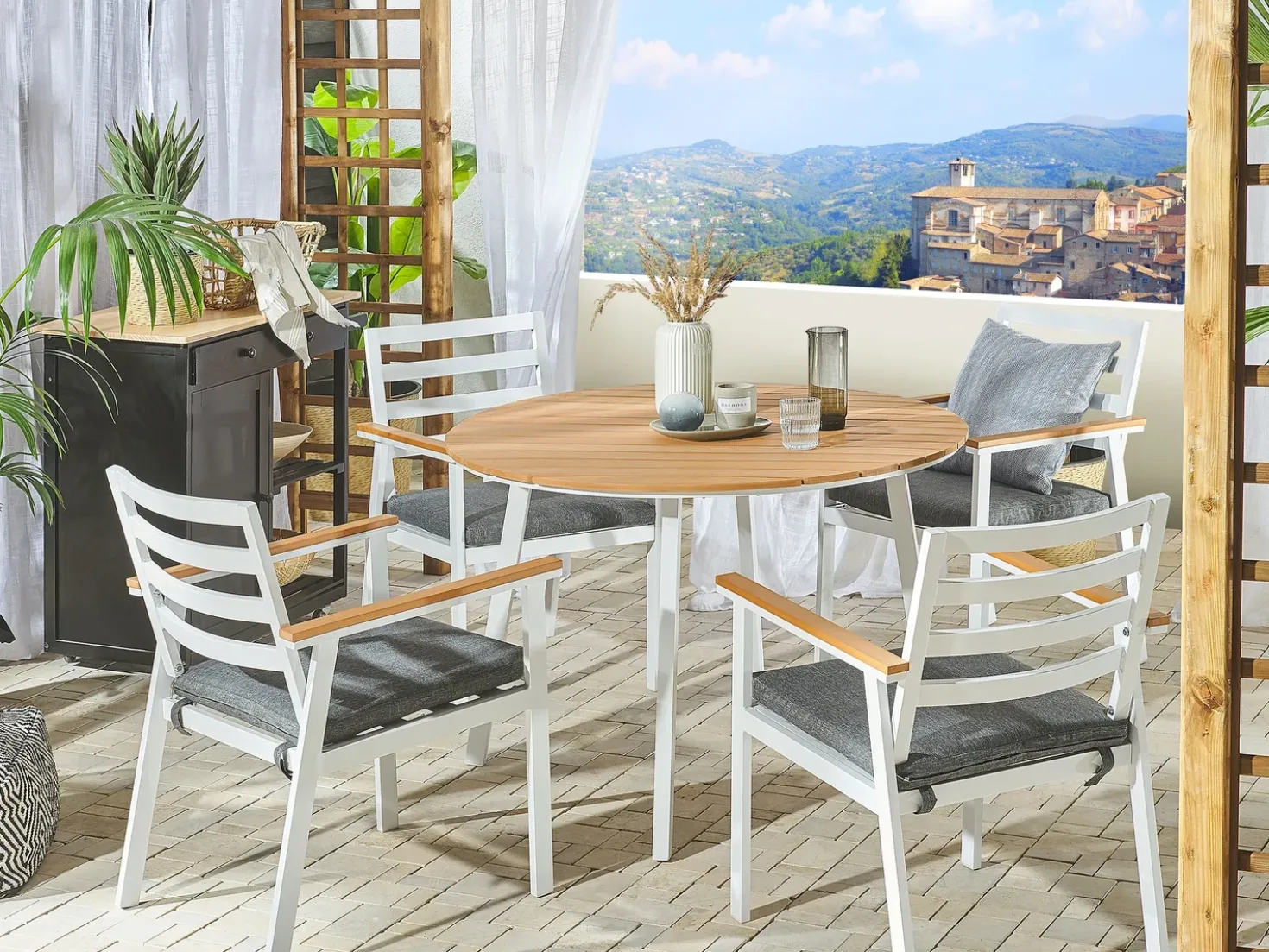 Tavolo da pranzo da giardino CAVOLI 105 cm 105 cm Marrone