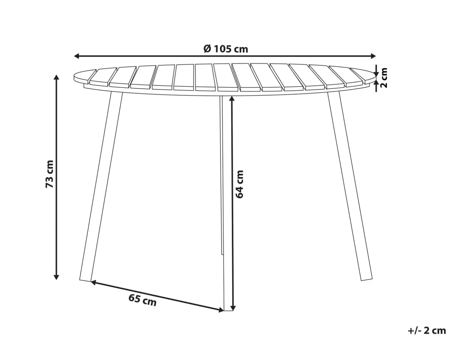 Tavolo da pranzo da giardino CAVOLI 105 cm 105 cm Marrone