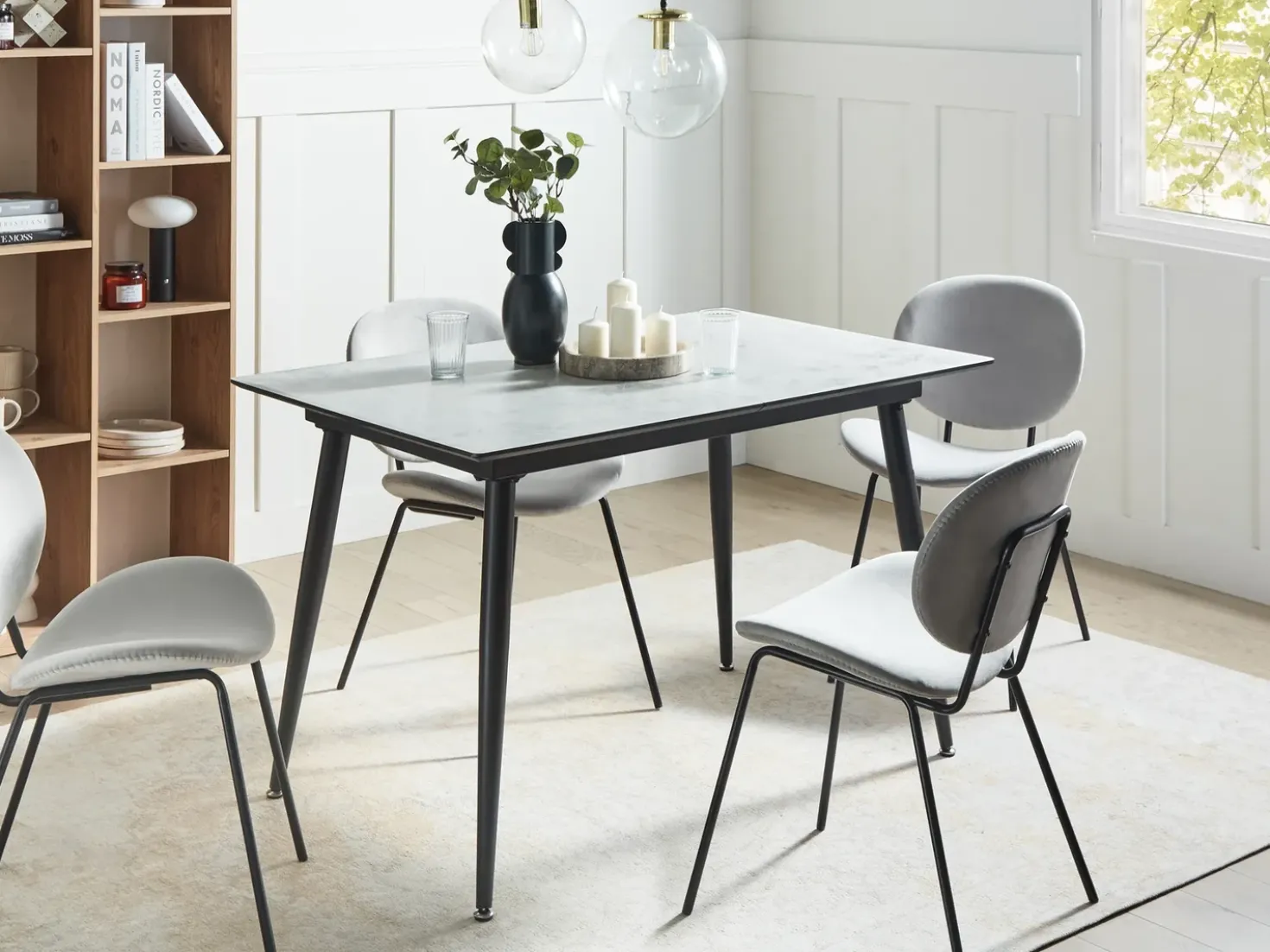 Tavolo da pranzo EFTALIA Marmo bianco 120/150 cm 80 cm