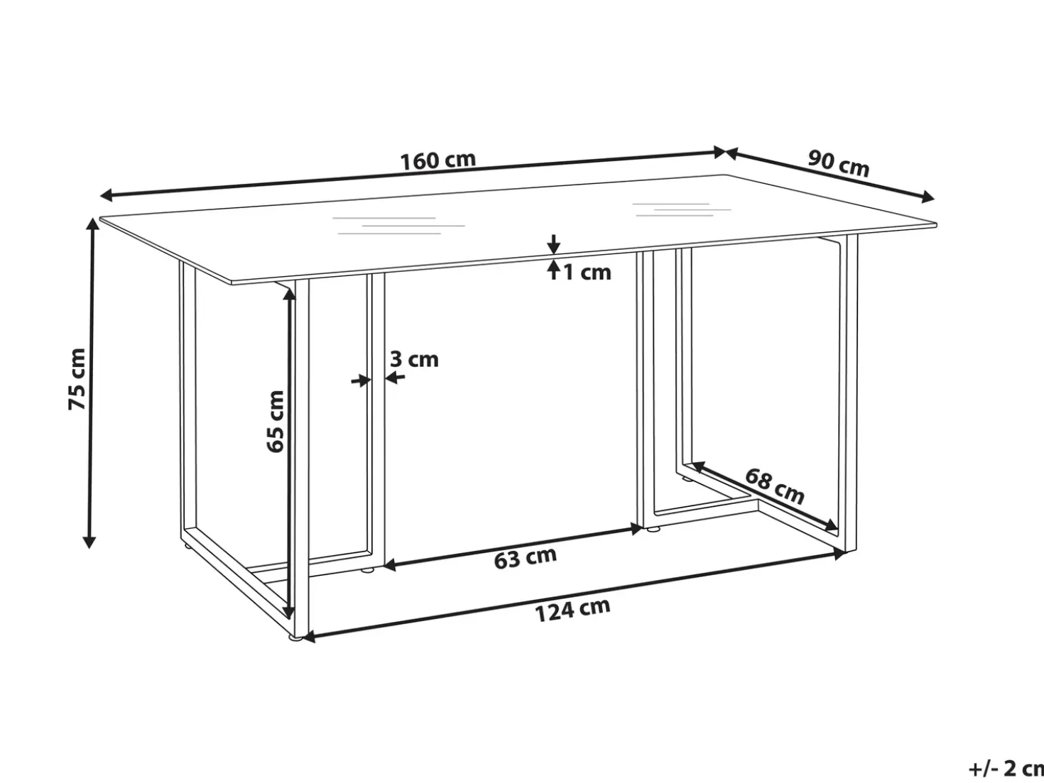 Tavolo da pranzo ENVIA Argento 160 cm 90 cm Vetro temperato