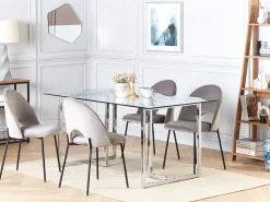 Tavolo da pranzo ENVIA Argento 160 cm 90 cm Vetro temperato