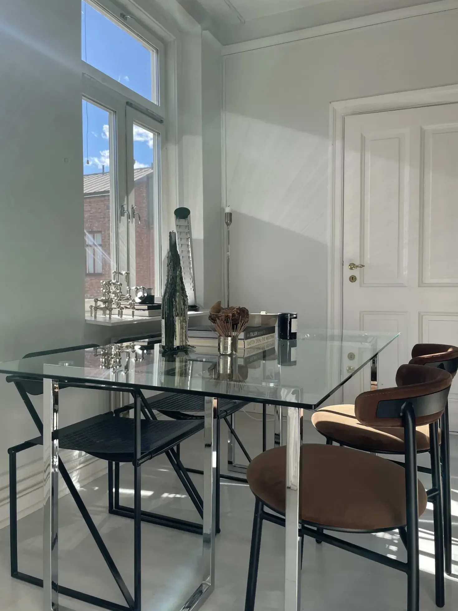 Tavolo da pranzo ENVIA Argento 160 cm 90 cm Vetro temperato