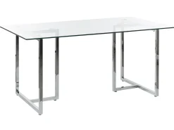 Tavolo da pranzo ENVIA Argento 160 cm 90 cm Vetro temperato