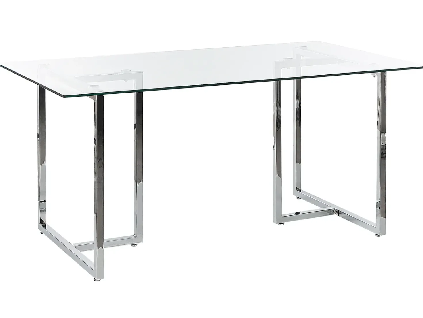 Tavolo da pranzo ENVIA Argento 160 cm 90 cm Vetro temperato