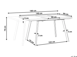 Tavolo da pranzo estensibile HARLOW Marrone scuro 140/180 cm 90 cm