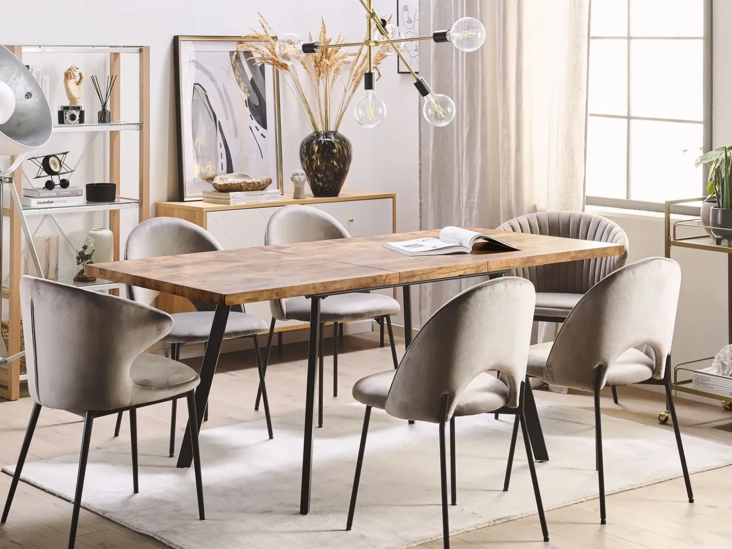 Tavolo da pranzo estensibile HARLOW Marrone scuro 140/180 cm 90 cm