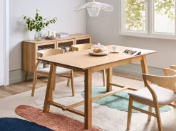 Tavolo da pranzo estensibile BARNES Frassino chiaro 160/200 cm 90 cm