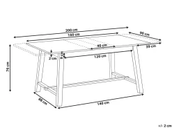 Tavolo da pranzo estensibile BARNES Frassino chiaro 160/200 cm 90 cm