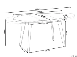 Tavolo da pranzo estensibile DUTTON Marrone 140/180 cm 90 cm