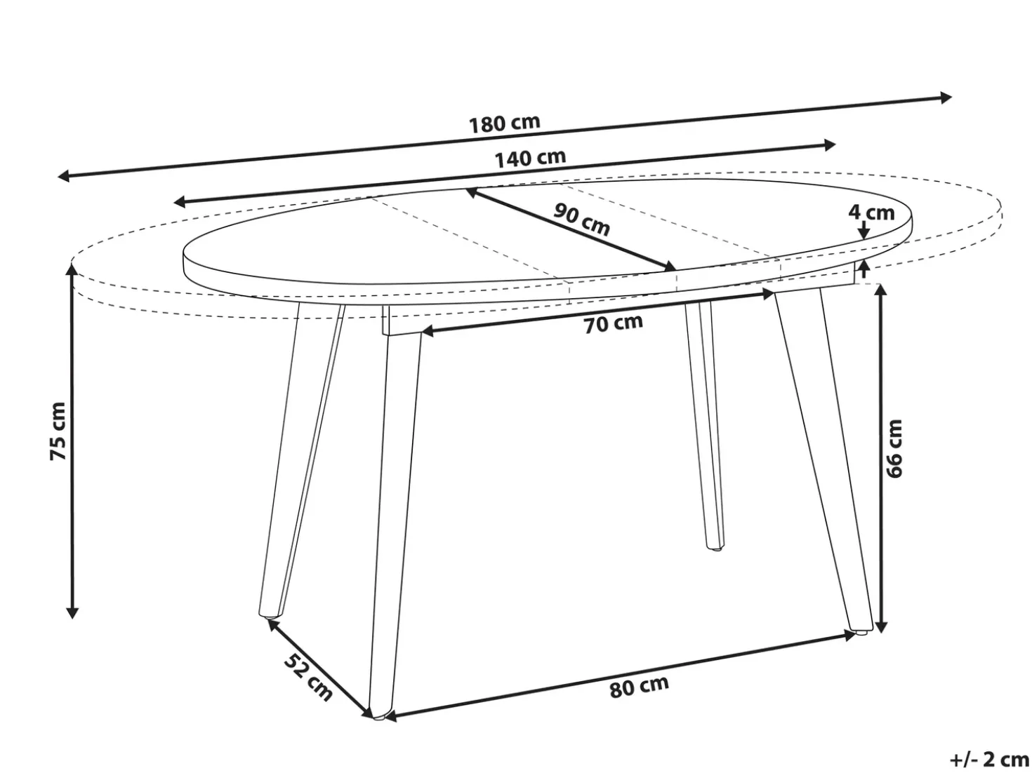 Tavolo da pranzo estensibile DUTTON Marrone 140/180 cm 90 cm