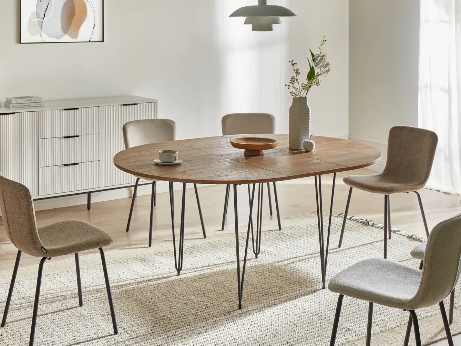 Tavolo da pranzo estensibile LOUISE Marrone 120/160 cm 120 cm