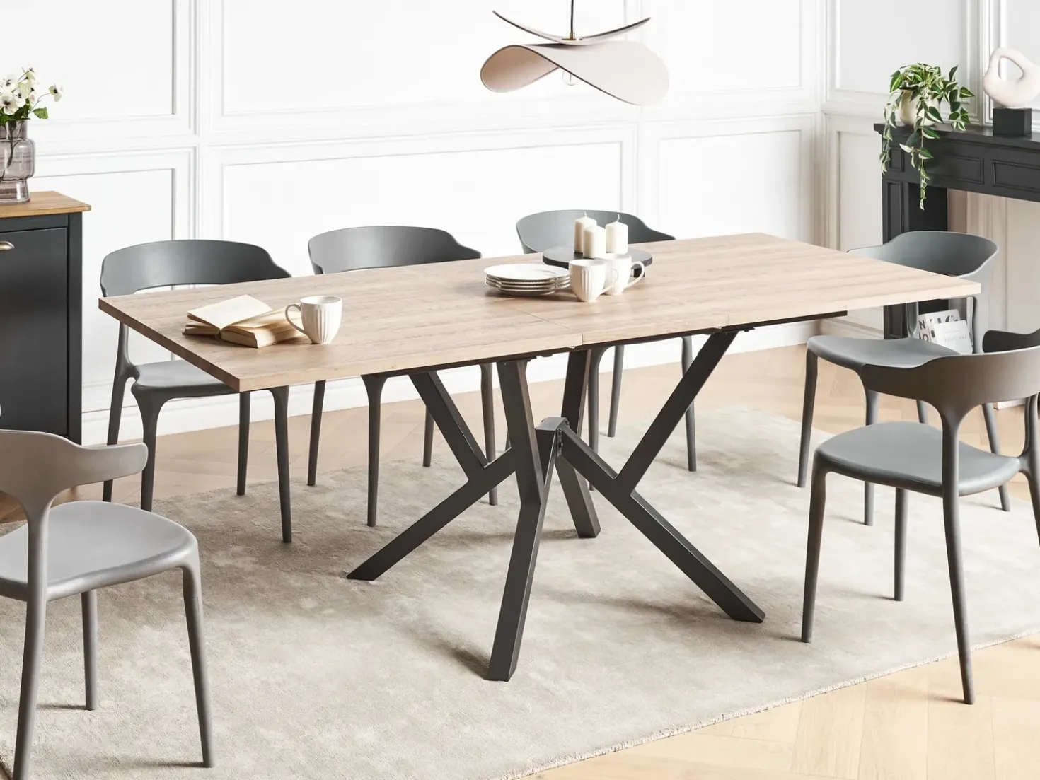 Tavolo da pranzo estensibile ANSELL Marrone chiaro 160/200 cm 90 cm