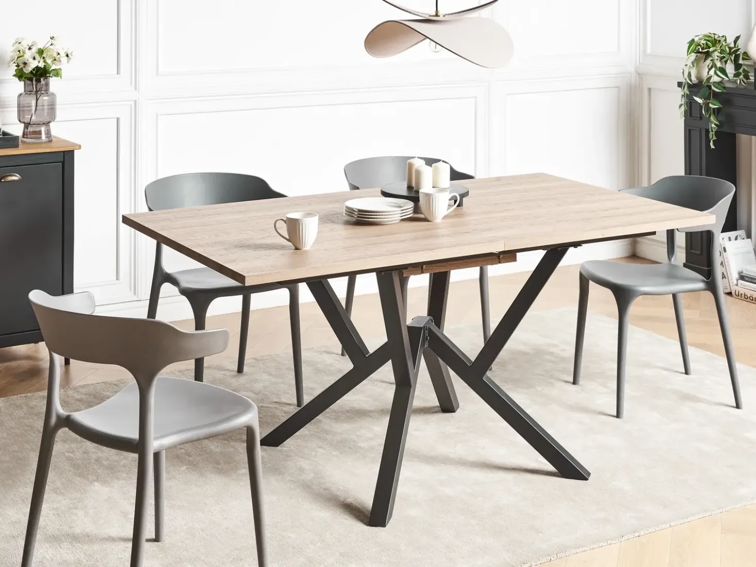 Tavolo da pranzo estensibile ANSELL Marrone chiaro 160/200 cm 90 cm
