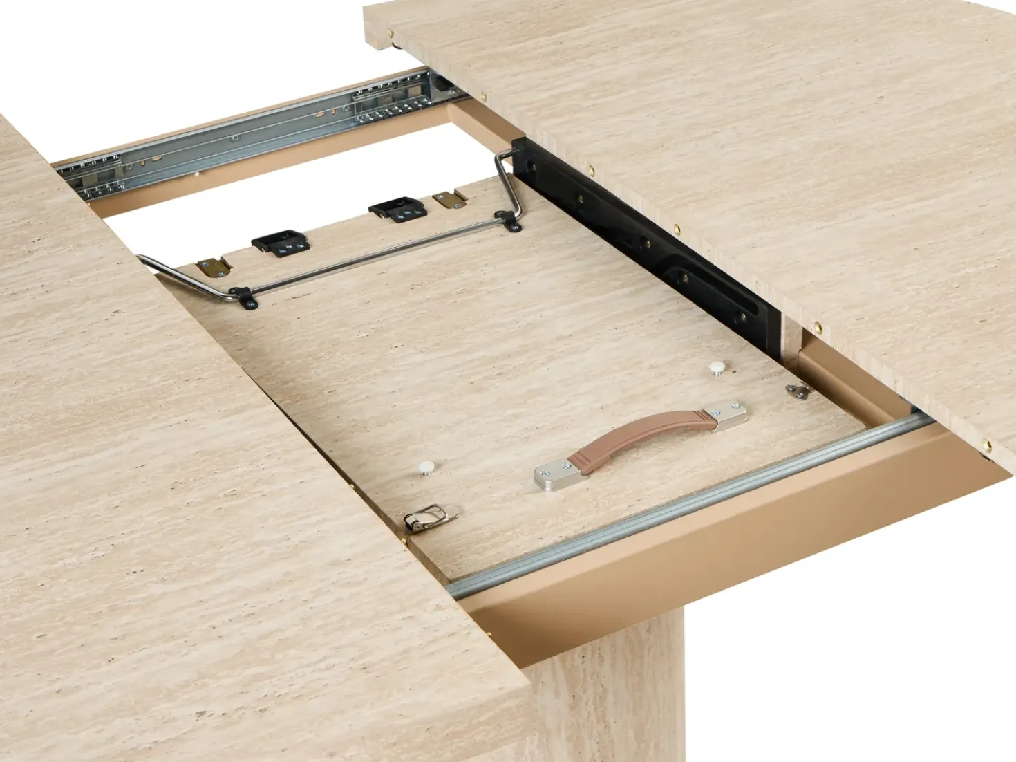 Tavolo da pranzo estensibile MORAINE Effetto travertino 120/160 cm 120 cm