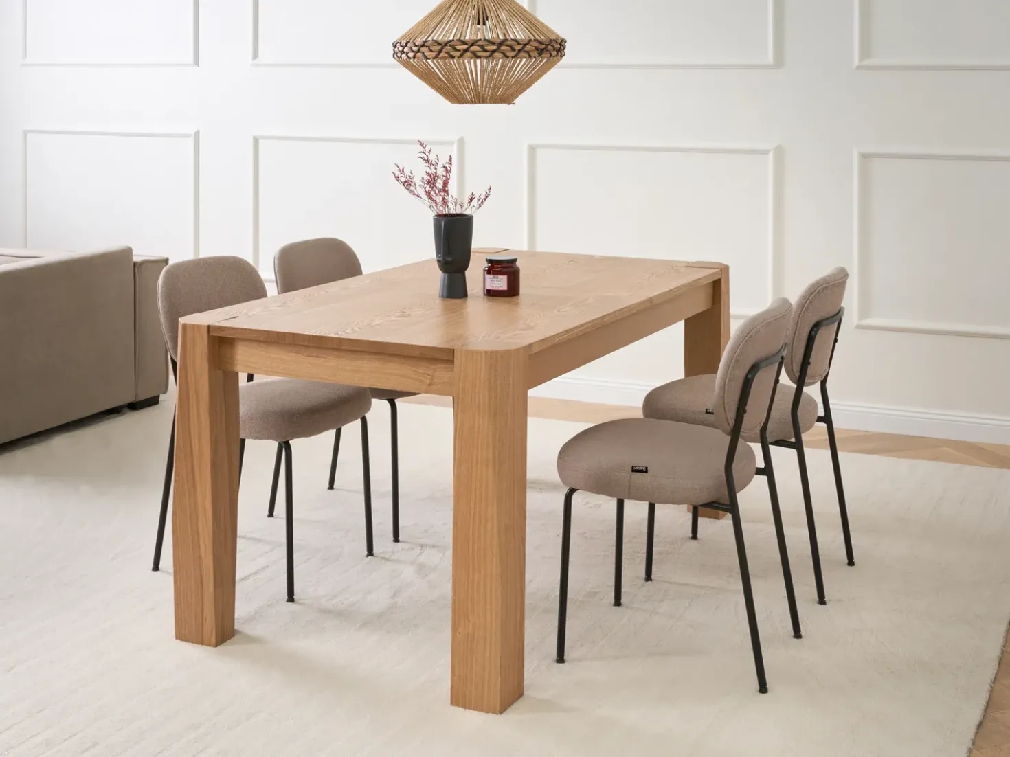 Tavolo da pranzo estensibile MISSION Frassino chiaro 160/200 cm 90 cm