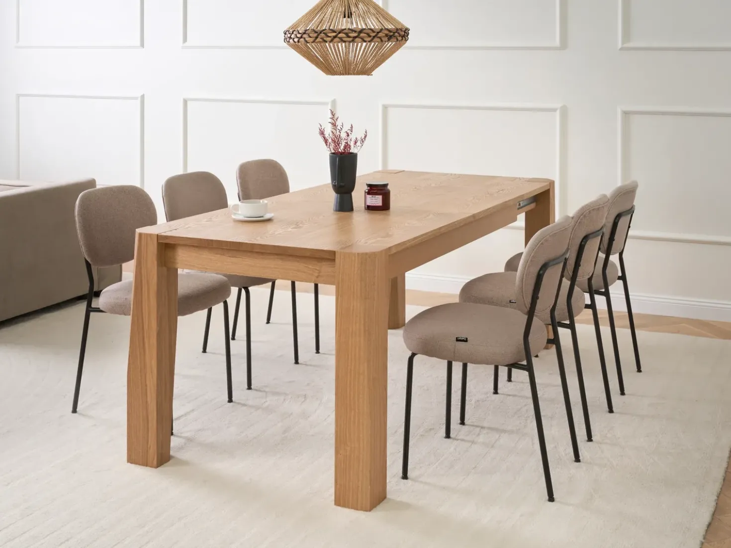 Tavolo da pranzo estensibile MISSION Frassino chiaro 160/200 cm 90 cm