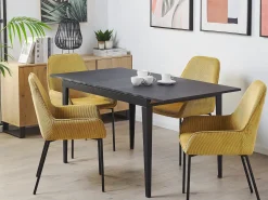 Tavolo da pranzo estensibile NORLEY Nero 120/160 cm 80 cm