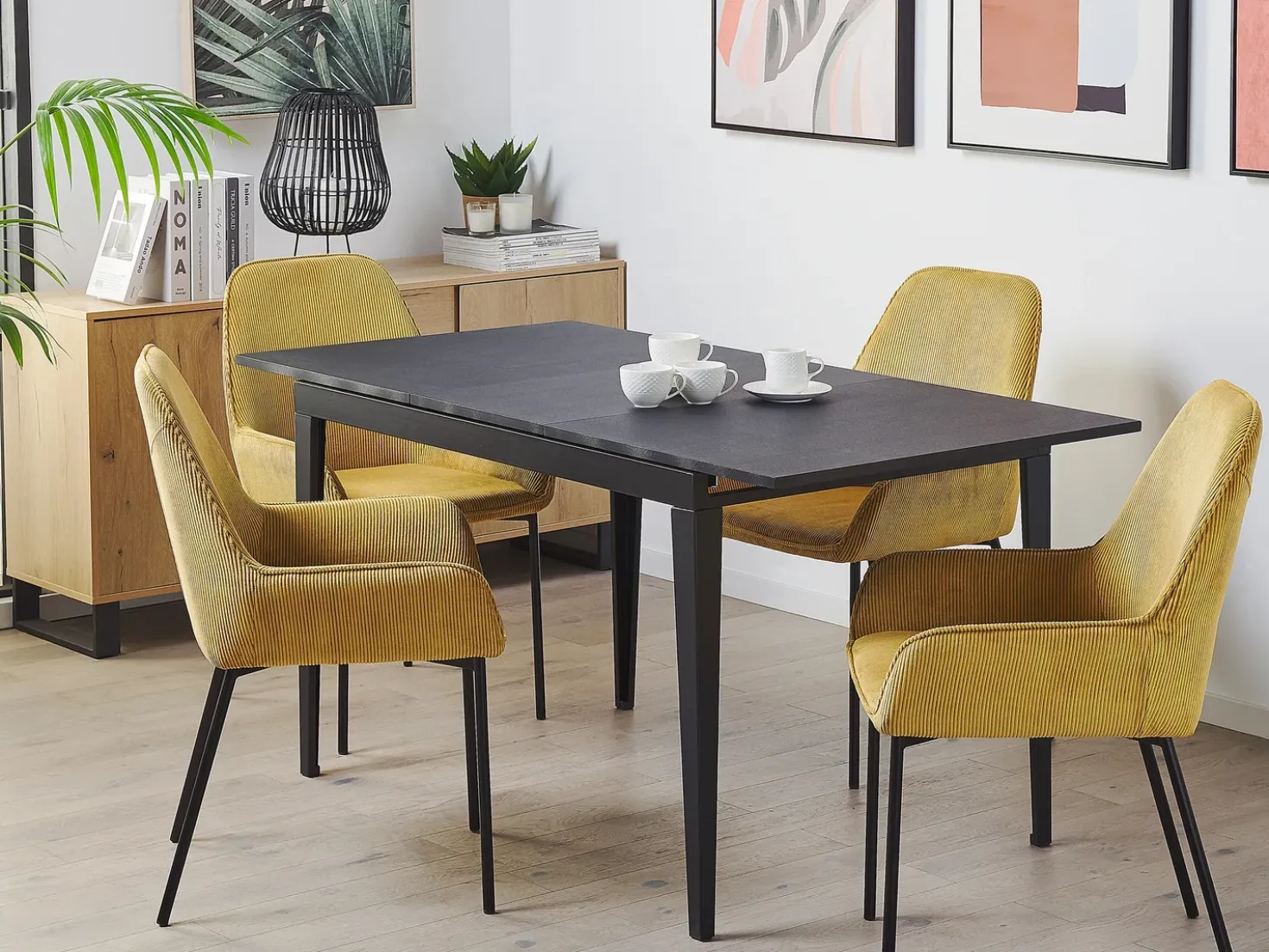 Tavolo da pranzo estensibile NORLEY Nero 120/160 cm 80 cm