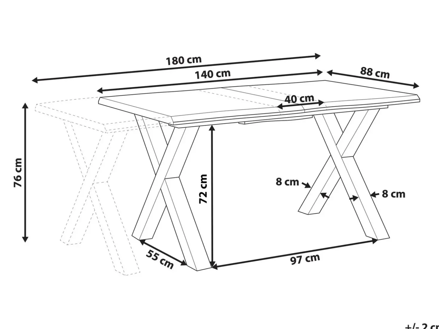 Tavolo da pranzo estensibile BRONSON Marrone 140/180 cm 90 cm