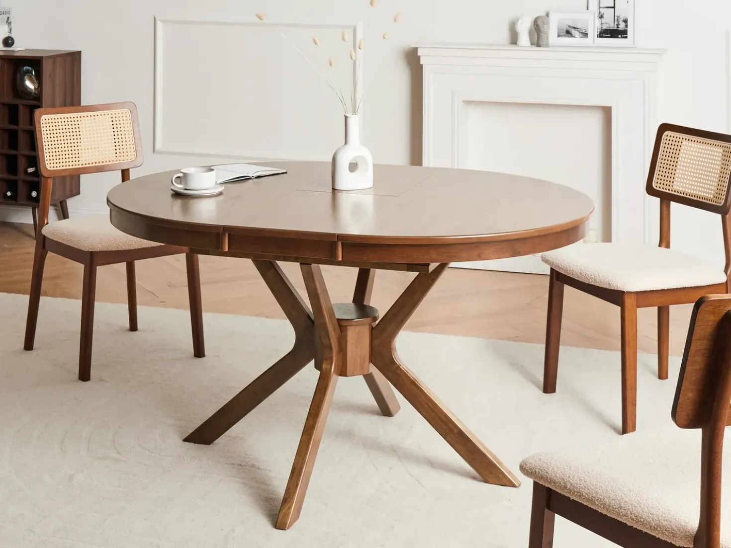 Tavolo da pranzo estensibile TYMIS Rovere scuro 107/137 cm 107 cm