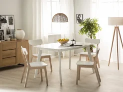 Tavolo da pranzo estensibile SANFORD Bianco 120/160 cm 80 cm