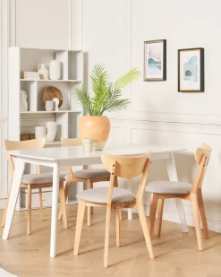 Tavolo da pranzo estensibile SANFORD Bianco 120/160 cm 80 cm