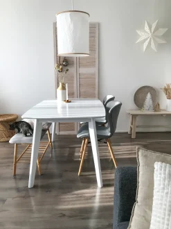 Tavolo da pranzo estensibile SANFORD Bianco 120/160 cm 80 cm