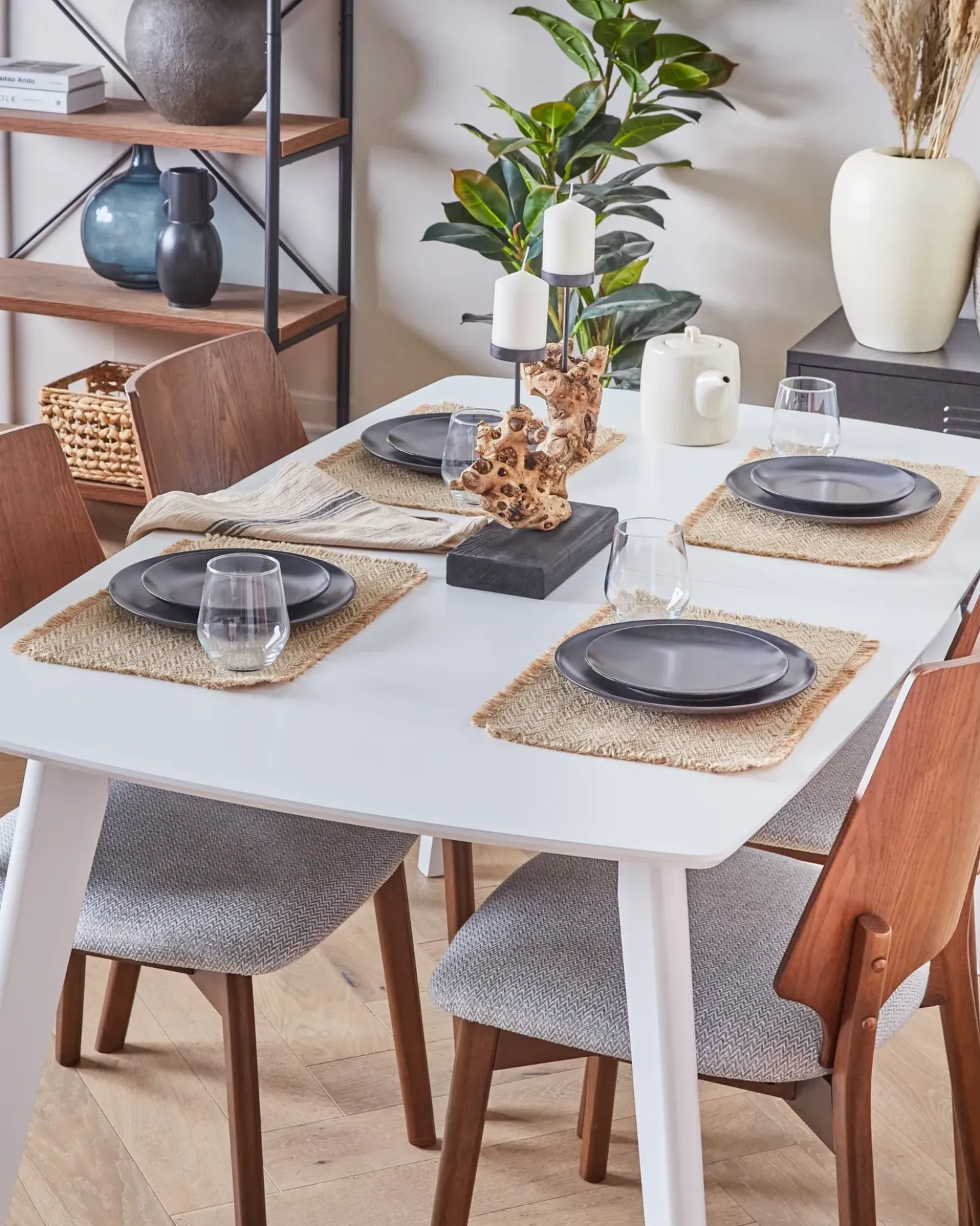 Tavolo da pranzo estensibile SANFORD Bianco 120/160 cm 80 cm