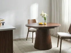 Tavolo da pranzo estensibile MOORE Frasino scuro 120/160 cm 120 cm