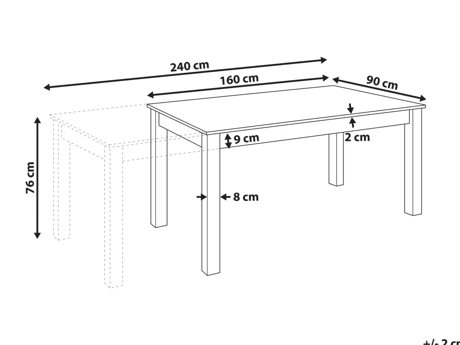 Tavolo da pranzo estensibile MADURA Frassino naturale 160/240 cm 90 cm