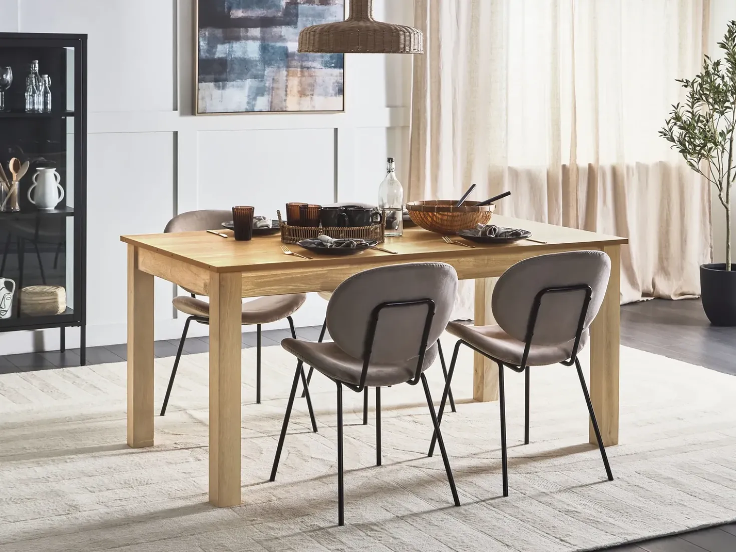 Tavolo da pranzo estensibile MADURA Frassino naturale 160/240 cm 90 cm