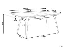 Tavolo da pranzo estensibile IRVINGTON Nero 160/200 cm 90 cm