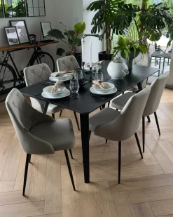 Tavolo da pranzo estensibile IRVINGTON Nero 160/200 cm 90 cm