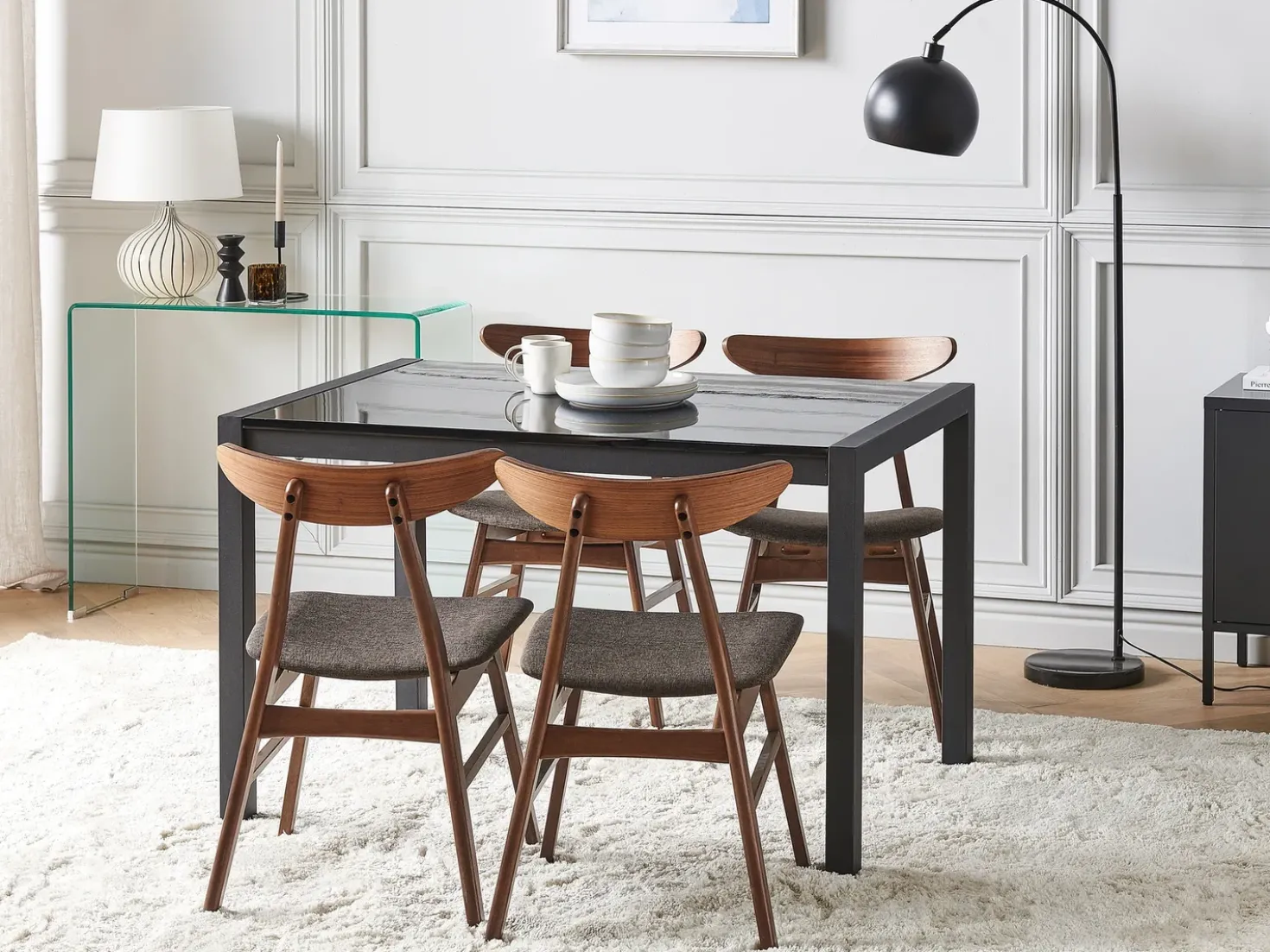 Tavolo da pranzo estensibile GRANADA Nero 120/160 cm 80 cm