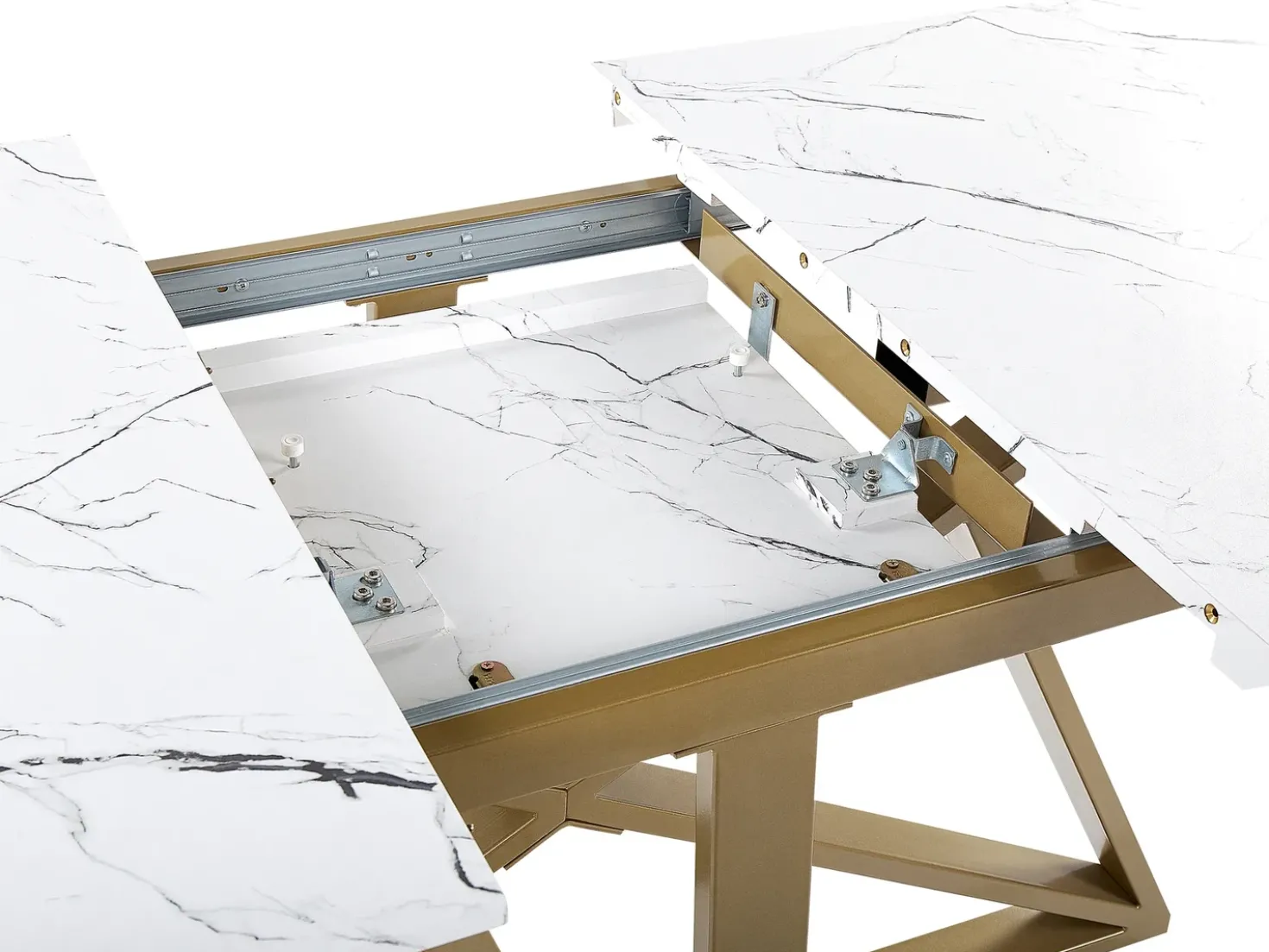 Tavolo da pranzo estensibile MAXIMUS Marmo bianco 160/200 cm 90 cm