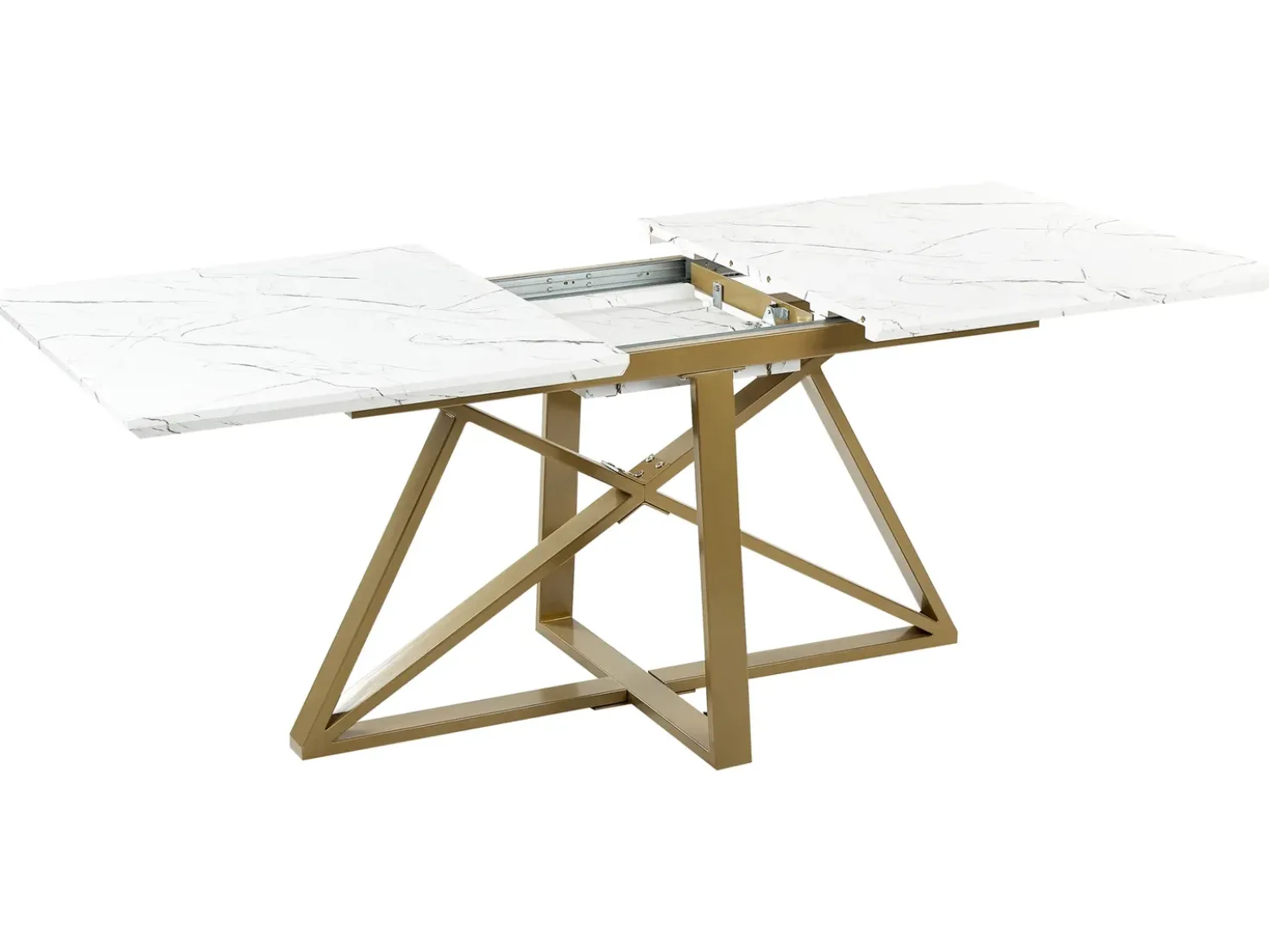 Tavolo da pranzo estensibile MAXIMUS Marmo bianco 160/200 cm 90 cm