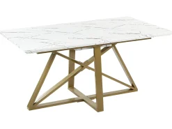 Tavolo da pranzo estensibile MAXIMUS Marmo bianco 160/200 cm 90 cm