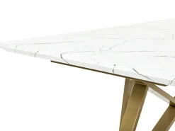 Tavolo da pranzo estensibile MAXIMUS Marmo bianco 160/200 cm 90 cm